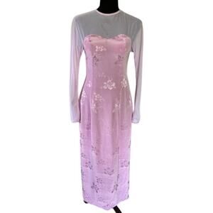 Vintage-Inspired Handmade Pink Ao Dai Style Dress Size Small
